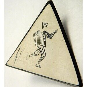 Art Deco Brooch Dancing Man Vintage Plastic Pin